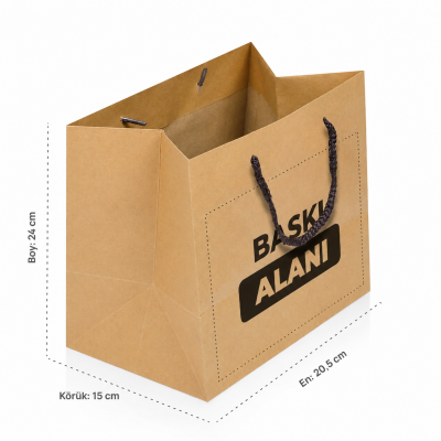 İp Saplı Kraft Çanta Baskılı