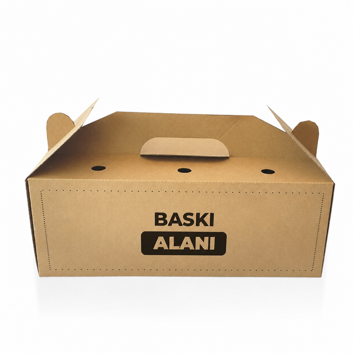 Oluklu Kraft Saplı Lahmacun Kutusu Baskılı